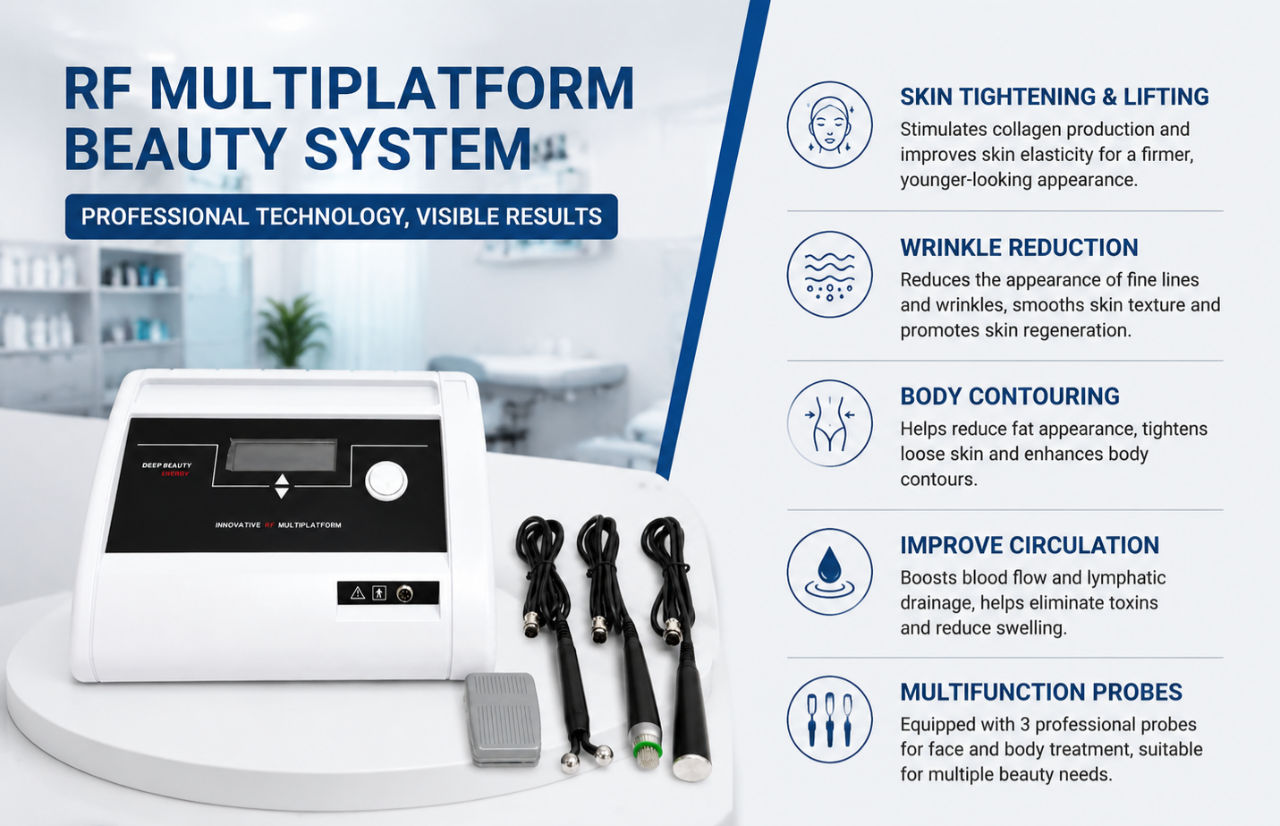 Professional RF Beauty Device | Multi-Function Skin Tightening System