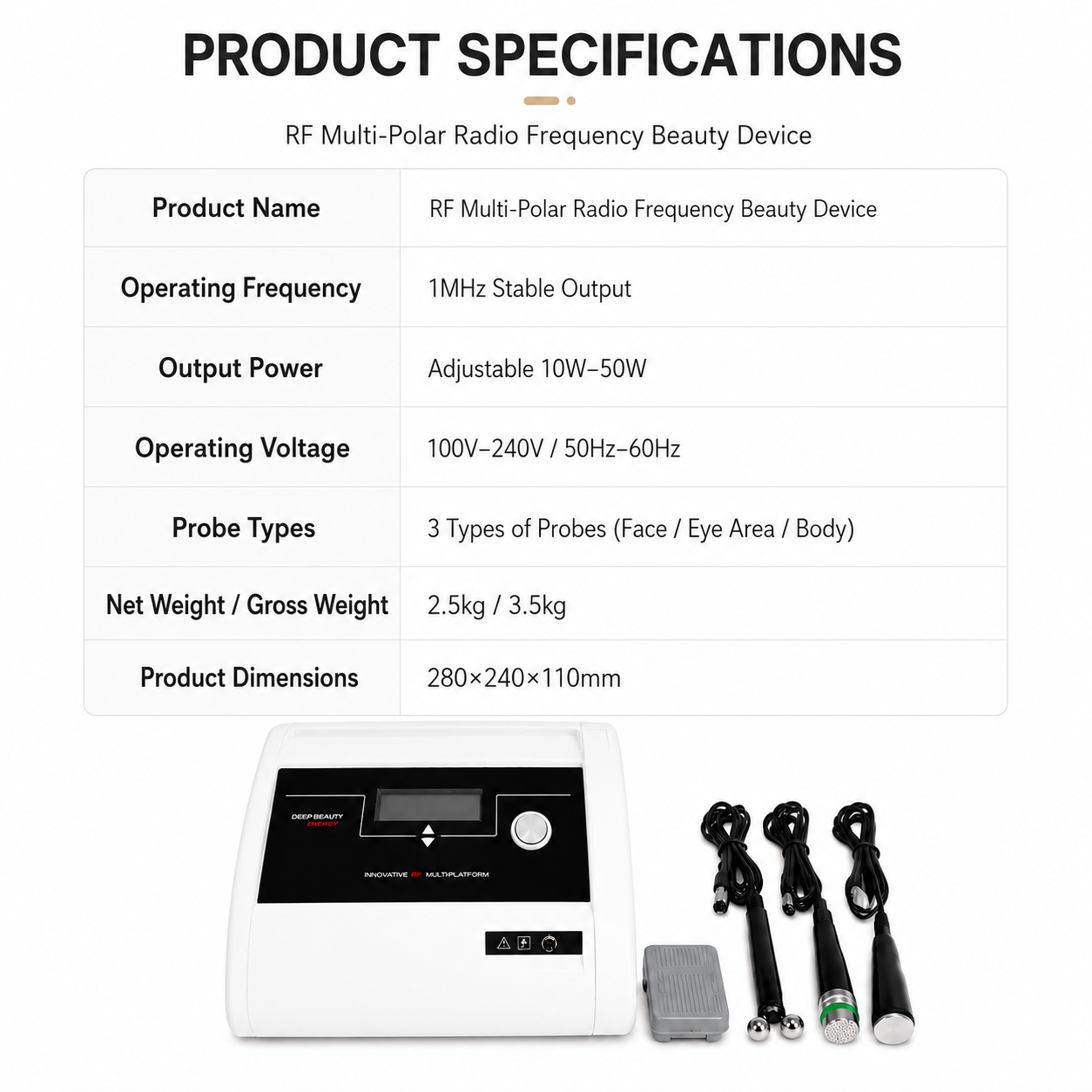 Professional RF Beauty Device | Multi-Function Skin Tightening System