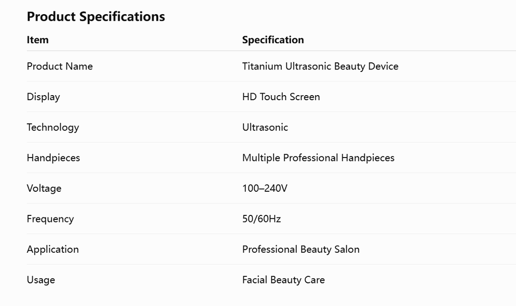 Professional Titanium Ultrasonic Beauty Device | Multi-Function Facial Care System
